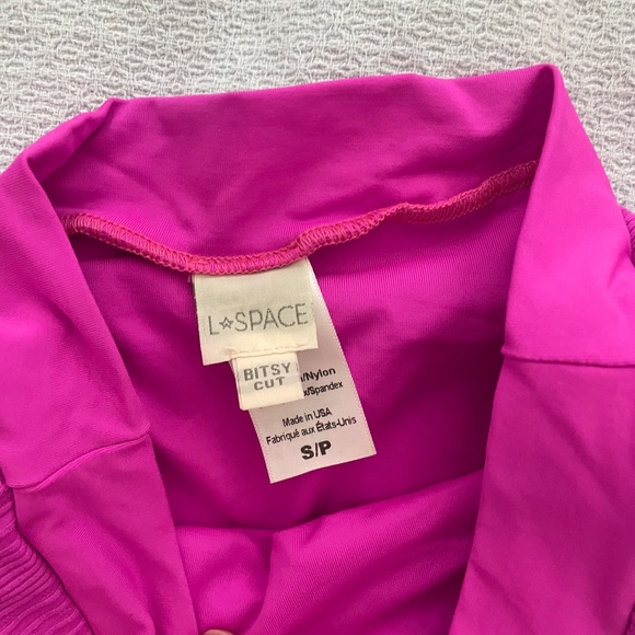 NWOT L*Space Lee Lee Bikini Top Frenchi Bikini Bottoms Small Bright Fuchsia Set - Picture 7 of 8